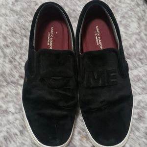 Black Velvet Slip-ons
